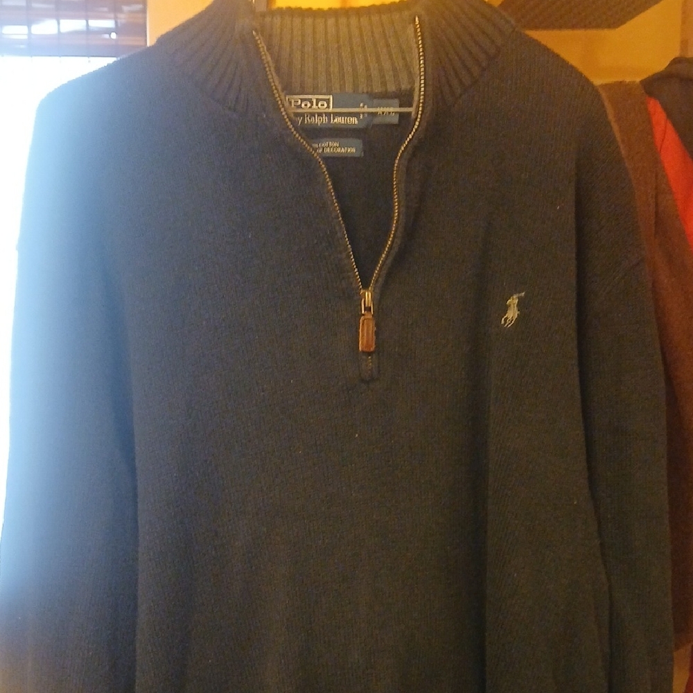 Polo by Ralph Lauren Men's Dark Blue Zip-Up Sweater